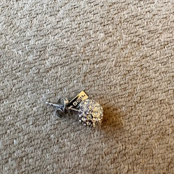 Coach Crystal Pavé Ball Stud Earrings - Silver-Tone - Picture 3 of 4